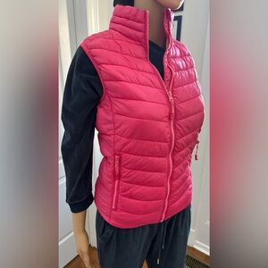 Pink puffer body warmer vest